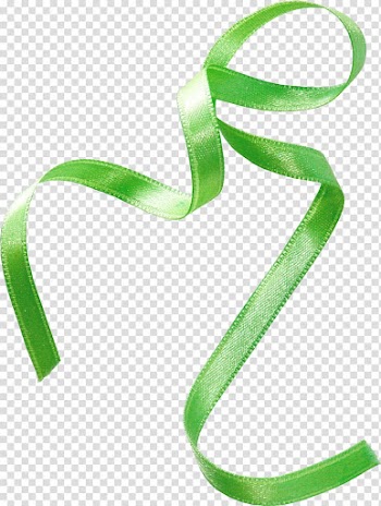 Ribbon Green Silk, Floating green ribbon transparent background PNG clipart