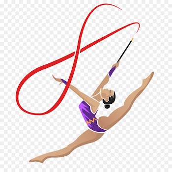 Ribbon Gymnastics Sport - Woman gymnastics vector material 