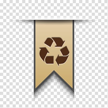Ribbon Icons, user-trash, brown and beige recycle logo transparent background PNG clipart