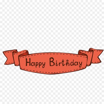 Ribbon Label Drawing - happy Birthday 