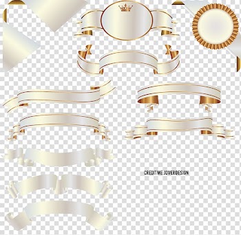 Ribbon Label Sticker, gold ribbon transparent background PNG clipart