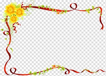 Ribbon Paper Material , floral border material transparent background PNG clipart