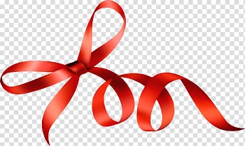 Ribbon Red, Hand painted red ribbon bow transparent background PNG clipart