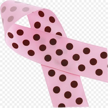 Ribbon Rubber stamp Pink Printing - Pink dot ribbon 