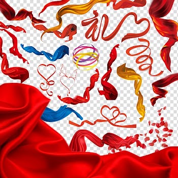 Ribbon Silk Advertising, Red Ribbon transparent background PNG clipart