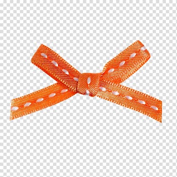 Ribbon Silk Gift, Beautiful orange bow transparent background PNG clipart