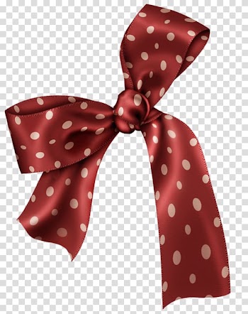 Ribbon , Silky soft dot red bow transparent background PNG clipart
