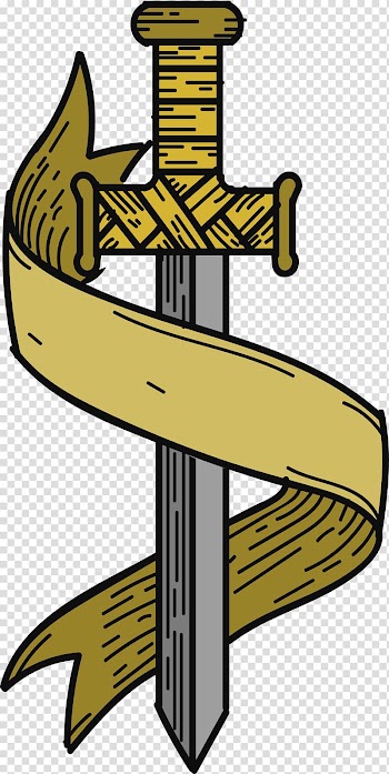 Ribbon , The ribbon is wrapped around the sword transparent background PNG clipart