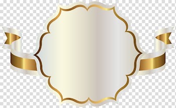 Ribbon , White Label with Gold Ribbon , white and gold ribbon illustration transparent background PNG clipart
