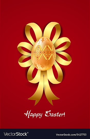 Ribbon with egg vector image