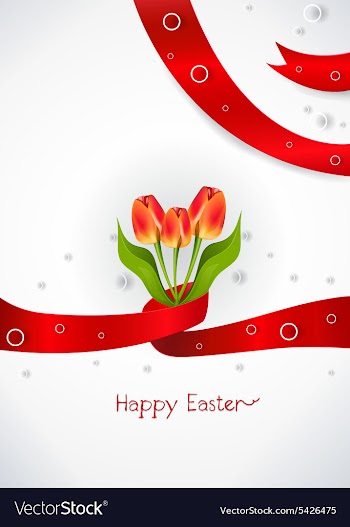 Ribbon with tulips vector image