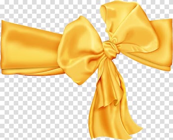 Ribbon , Yellow bow transparent background PNG clipart