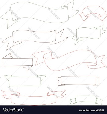  					Ribbons set outline vector image														