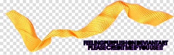 Ribbons, yellow textile with text overlay transparent background PNG clipart