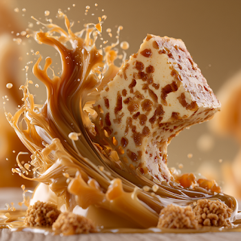 Rich Caramel Splash with Textured Candy