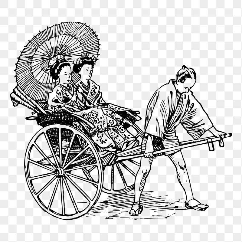 Rickshaw png sticker illustration, transparent | Free PNG - rawpixel
