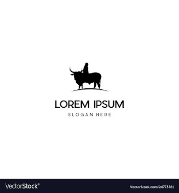 Ride cow girl creative logo vector image