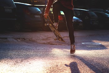          Riding a Skateboard Free Photo     