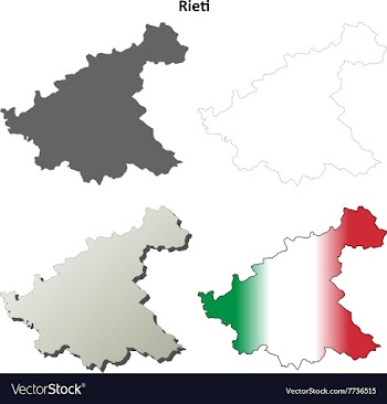Rieti blank detailed outline map set vector image