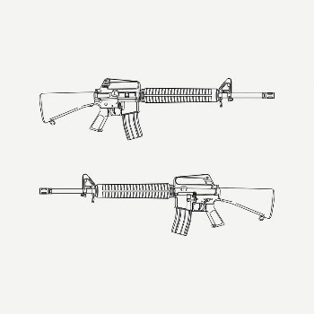 Rifle collage element, vintage illustration | Free PSD Illustration - rawpixel