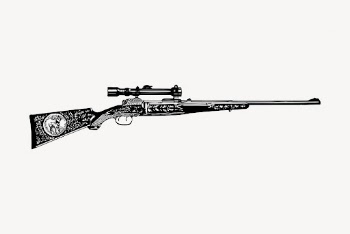 Rifle gun clipart, vintage weapon | Free Vector - rawpixel