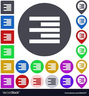 Right Alignment Icon Set vector image