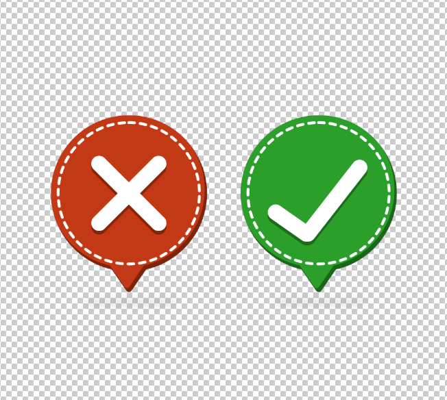 Right and wrong sign icon vector illustration