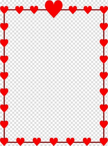 Right border of heart Valentines Day frame , Valentine Card transparent background PNG clipart