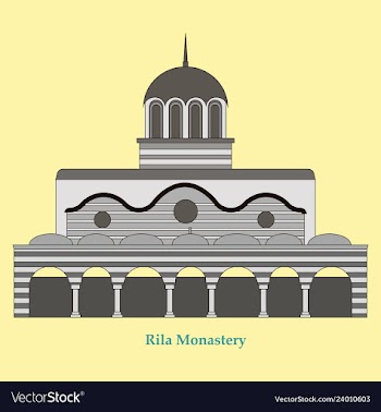 Rila monastery in bulgaria flat cartoon style vector image