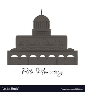 Rila monastery in bulgaria flat cartoon style vector image