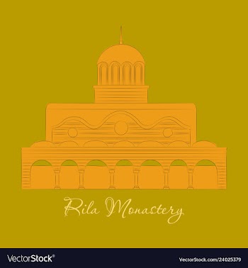 Rila monastery in bulgaria flat cartoon style vector image