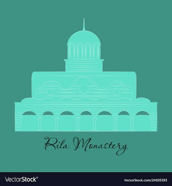 Rila monastery in bulgaria flat cartoon style vector image
