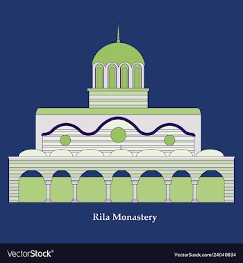 Rila monastery in bulgaria flat cartoon style vector image