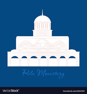 Rila monastery in bulgaria flat cartoon style vector image