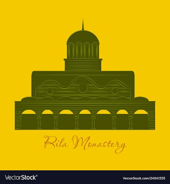 Rila monastery in bulgaria flat cartoon style vector image