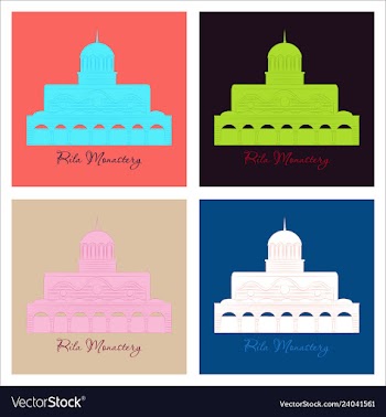 Rila monastery in bulgaria flat cartoon style vector image