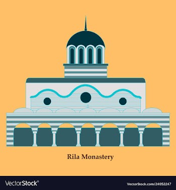 Rila monastery in bulgaria flat cartoon style vector image