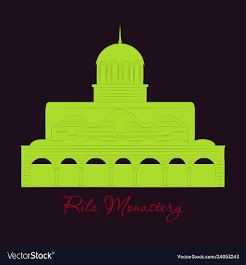 Rila monastery in bulgaria flat cartoon style vector image