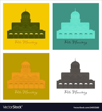 Rila monastery in bulgaria flat cartoon style vector image