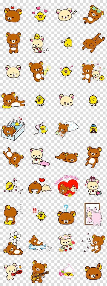 Rilakkuma Bear Hello Kitty Sticker LINE, bear transparent background PNG clipart