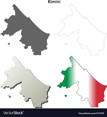 Rimini blank detailed outline map set vector image