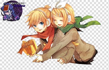Rin And Len Christmas render transparent background PNG clipart