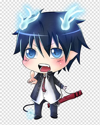 Rin Okumura Blue Exorcist Chibi Anime Drawing, Chibi transparent background PNG clipart