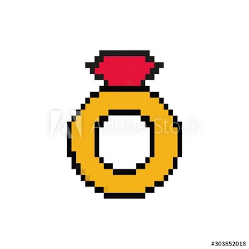 ring and diamond 8 bits pixelated style icon