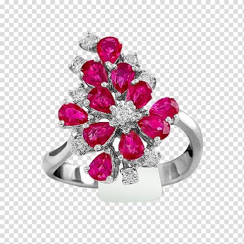 Ring Diamond Jewellery Ruby, Ruby Diamond Rings transparent background PNG clipart