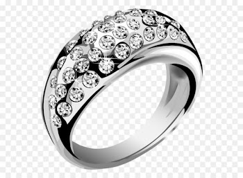 Ring Jewellery Silver Clip art - Silver Ring with White Diamonds PNG Clipart 