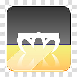Rino Icons for Docks, black and yellow frame transparent background PNG clipart