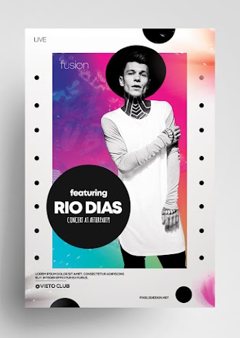 RIO – Free Concert Abstract PSD Flyer Template