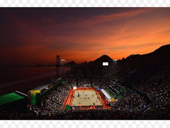 Rio de Janeiro 2016 Summer Olympics Olympic Games Beach Volleyball Arena Copacabana Stadium - sunset 