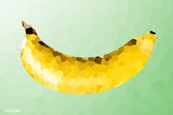 Ripe banana on a green background crystallized style illustration | Free  illustration - 2341176